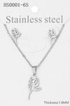 Wholesale Stainless Steel Gold Earrings Necklace Set With Bear Pattern Pendants And Ochain Electroplated With Letters Numbers Text Design