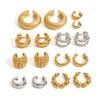 Wholesale Stainless Steel Gold Earrings With Geometric Design Electroplated Ear Clips For Women