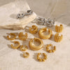 Wholesale Stainless Steel Gold Earrings With Geometric Design Electroplated Ear Clips For Women