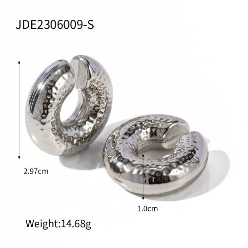 Wholesale Stainless Steel Gold Earrings With Geometric Design Electroplated Ear Clips For Women