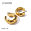 Wholesale Stainless Steel Gold Earrings With Geometric Design Electroplated Ear Clips For Women