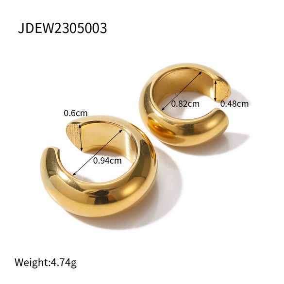 Wholesale Stainless Steel Gold Earrings With Geometric Design Electroplated Ear Clips For Women