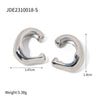 Wholesale Stainless Steel Gold Earrings With Geometric Design Electroplated Ear Clips For Women