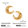 Wholesale Stainless Steel Gold Earrings With Geometric Pattern And Electroplating Treatment For Women