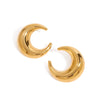 Wholesale Stainless Steel Gold Earrings With Geometric Pattern And Electroplating Treatment For Women