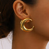 Wholesale Stainless Steel Gold Earrings With Geometric Pattern And Electroplating Treatment For Women