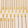 Wholesale Stainless Steel Gold Electroplated Hollow Letter Pendant Clavicle Chain Necklace Unisex Square Style