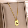 Wholesale Stainless Steel Gold Electroplated Hollow Letter Pendant Clavicle Chain Necklace Unisex Square Style