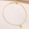 Wholesale Stainless Steel Gold Electroplated Hollow Letter Pendant Clavicle Chain Necklace Unisex Square Style