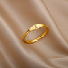 Wholesale Stainless Steel Gold Inlaid Letter Ring Unisex Jewelry