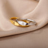 Wholesale Stainless Steel Gold Inlaid Letter Ring Unisex Jewelry