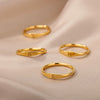Wholesale Stainless Steel Gold Inlaid Letter Ring Unisex Jewelry