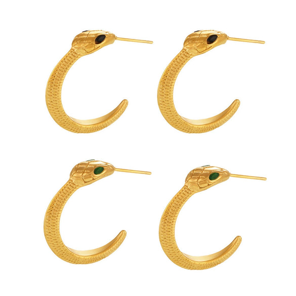 Wholesale Stainless Steel Gold Plated Animal Zodiac Geometric Earrings For Women