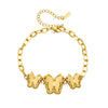 Wholesale Stainless Steel Gold Plated Butterfly Star Pattern Women's Jewelry Bracelet