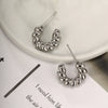 Wholesale Stainless Steel Gold Plated C Shaped Love Twist Earrings For Women