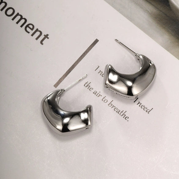 Wholesale Stainless Steel Gold Plated C Shaped Love Twist Earrings For Women