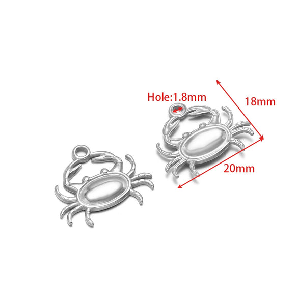 Wholesale Stainless Steel Gold Plated Crab Fish Animal Pendant For Sweater Bracelet Necklace Accessories With Shell Crab Pattern And Electroplating Process