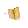 Wholesale Stainless Steel Gold Plated Female Hollow Carved Wide Pasta Ring