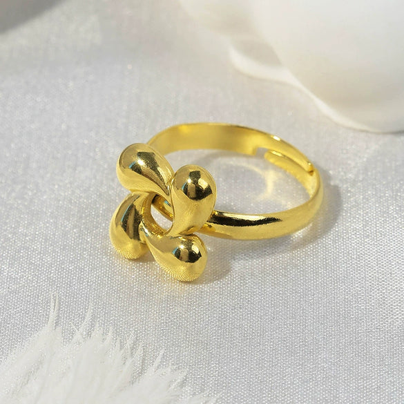 Wholesale Stainless Steel Gold Plated Five Pointed Star Fashion Ring For Women