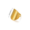 Wholesale Stainless Steel Gold Plated Geometric Arc Ring For Women