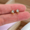 Wholesale Stainless Steel Gold Plated Geometric Diamond Design Unisex Earrings