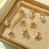 Wholesale Stainless Steel Gold Plated Geometric Diamond Design Unisex Earrings
