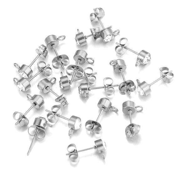 Wholesale Stainless Steel Gold Plated Geometric Diamond Design Unisex Earrings