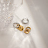 Wholesale Stainless Steel Gold Plated Geometric Heart Shape Lock Pendant Earrings For Women