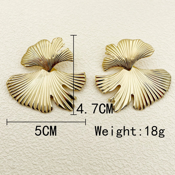 Wholesale Stainless Steel Gold Plated Geometric Irregular Shape Electroplated Women's Earrings