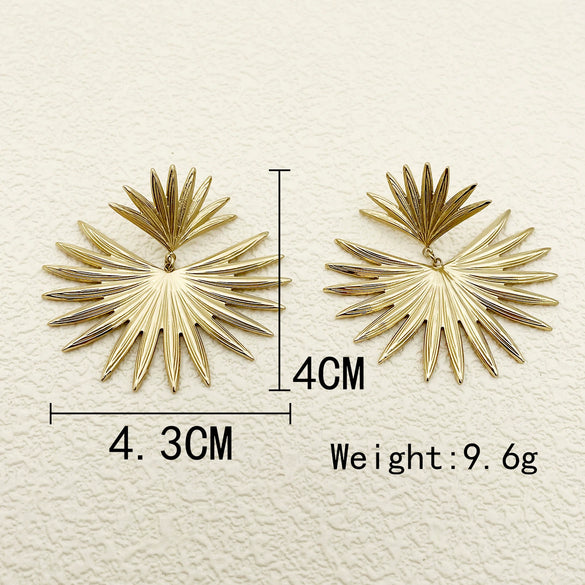 Wholesale Stainless Steel Gold Plated Geometric Irregular Shape Electroplated Women's Earrings