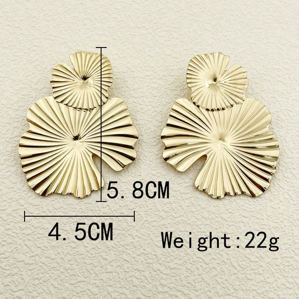 Wholesale Stainless Steel Gold Plated Geometric Irregular Shape Electroplated Women's Earrings