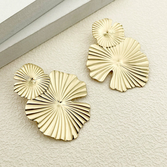 Wholesale Stainless Steel Gold Plated Geometric Irregular Shape Electroplated Women's Earrings