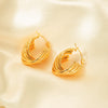 Wholesale Stainless Steel Gold Plated Geometric Multi Layer Irregular Earrings For Female