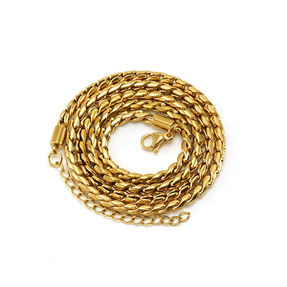 Wholesale 316L Stainless Steel Gold Plated Geometric S Chain Necklace