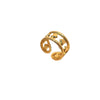 Wholesale Stainless Steel Gold Plated Heart Shape Opening Adjustable Love Ring With Natural And Geometric Style For Ladies