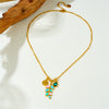 Wholesale Stainless Steel Gold Plated Leaf Pendant Chain Necklace Little Fresh Style