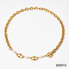 Wholesale Stainless Steel Gold Plated Necklace And Bracelet With Natural Freshwater Pearl Stitching And O Buckle Simple Geometric Style