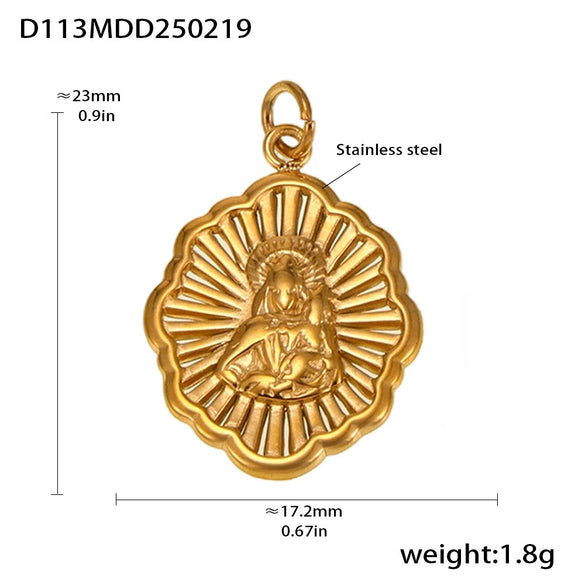 Wholesale Stainless Steel Gold Plated Pendants With Wave Geometry Animals Zodiac Patterns Electroplated