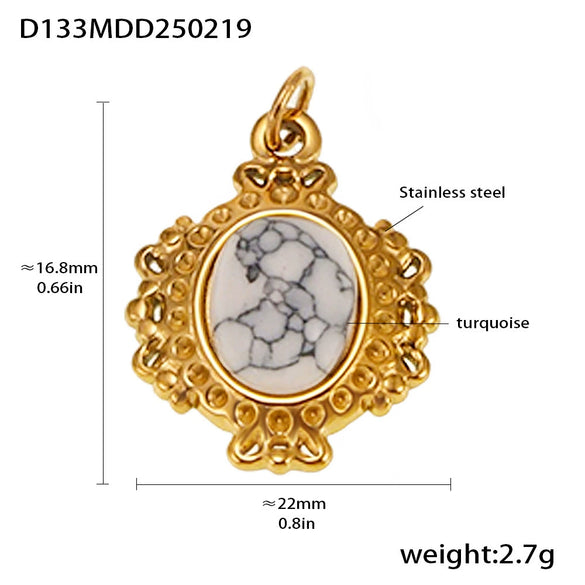 Wholesale Stainless Steel Gold Plated Pendants With Wave Geometry Animals Zodiac Patterns Electroplated