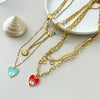 Wholesale Stainless Steel Gold Plated Personality Heart Pattern Necklace