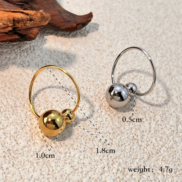 Wholesale Stainless Steel Gold Plated Spherical Heart Personality Ring