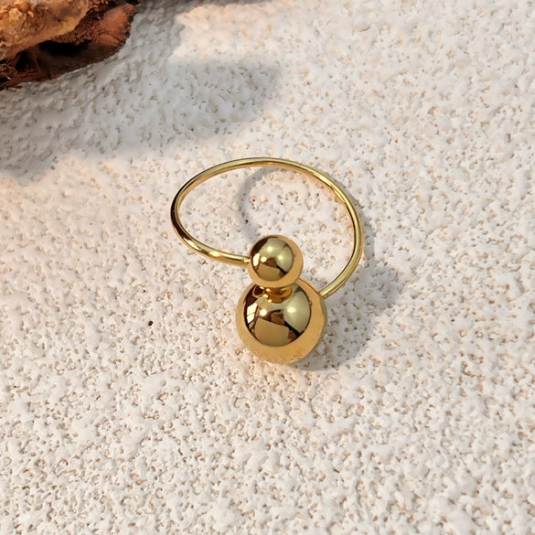 Wholesale Stainless Steel Gold Plated Spherical Heart Personality Ring