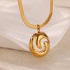 Wholesale Stainless Steel Gold Plated Sun Pendant Imitation Pearl Necklace With Letters Numbers Text Design