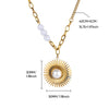 Wholesale Stainless Steel Gold Plated Sun Pendant Imitation Pearl Necklace With Letters Numbers Text Design