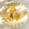 Wholesale Stainless Steel Gold Plated Waterproof Flower Opening Ring In Ins Style