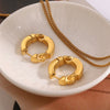 Wholesale Stainless Steel Golden Circle Earrings With Geometric Style And Electroplating Treatment
