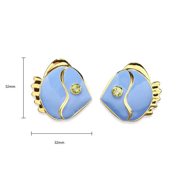 Wholesale Stainless Steel Goldplated Animal Fish Minimalist Women's Earrings