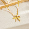 Wholesale Stainless Steel Goldplated Ball Chain Bow Clavicle Chain Necklace For Women