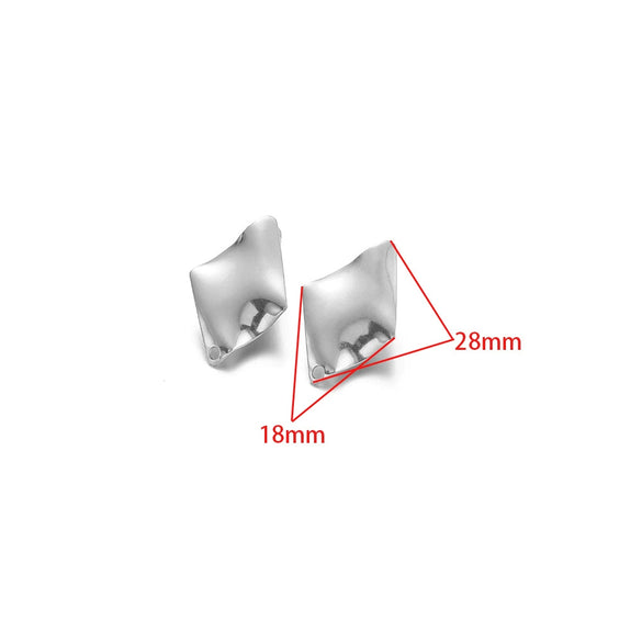 Wholesale Stainless Steel Goldplated Concave Oval Diamond Exaggerated Geometric Earrings Accessories