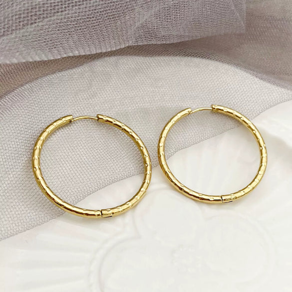 Wholesale Stainless Steel Goldplated Cshaped Geometric French Retro Earrings